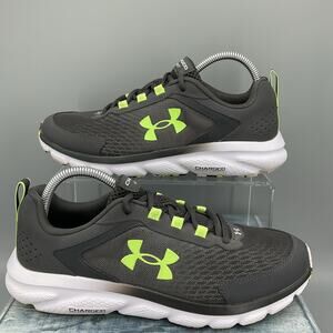 Under Armour Charged Men's 9 Gray & Neon Green Athletic Shoes